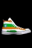 Placeholder: A converse sneaker with India's flag printed on the material, green, white and orange
