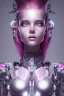 Placeholder: cyborg, pink hair, perfekt eyes, smile, real, dream lights