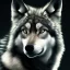 Placeholder: black wolf, black, masterpiece, expert, 8K, hyperrealism, sharp focus, cinematic lighting, blue