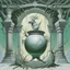 Placeholder: Grecian Urn with horrors of hunger and envy escaping, neo surrealism, by Gerald Scarfe, by Tomasz Setowski, smooth matte painting, dreamy quality,