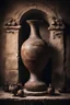 Placeholder: ânfora corrompida de vinho em um altar antigo, arte sombria