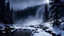 Placeholder: ray of light,fir forrest scenery, heavy mist,mist shadows,valley,creek,forest,,tree,,nature,night,snow,fir tree,night,waterfall