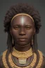 Placeholder: african head portrait, warrior costume, village, meditation, woods, galaxy sky, 8k quality