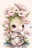 Placeholder: cute baby alligator, cherry blossoms, adorable nursery room decor, beautiful digital art, cute nursery art, intricately detailed Jody Bergsma, painting, hyper realistic, full image, very rendered polished perfect, intricate detail, illustration, cartoon style, kawaii chibi, cartoon, cg society, white background