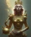 Placeholder: Statue of Queen of photography. Cute blonde woman. Photographer in golden crown. Standing on the street. Big camera in her hand. hyperdetailed, photorealistic, trending on artstation, greg rutkowski, beksinski, kodachrome