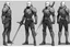 Placeholder: (Star Trek Lore) a Kazon aggressive warrior with his traditional equipment ## Layout & Perspectives Arrange strictly from left to right in the order of “front, side (either left or right), back” horizontally. The character's height, head-to-body ratio, shoulder width, and other skeletal proportions must be perfectly aligned horizontally across all three views, with strictly consistent sizing. ## Character Consistency Across all perspectives, the character's face shape, facial features, ha