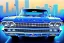 Placeholder: a true-to-life 1963 Chevrolet Impala, centered, intricate, extreme detailed, photorealism, center view, city background, pivot on chevrolet, pen and color marker painting by cheryl kelley