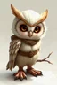 Placeholder: Cute young white Owlin dwarf Size dnd character