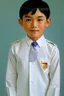 Placeholder: 6 year old asian schoolboy in his school uniform portrait, high details