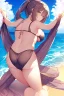 Placeholder: anime waifu at the beach in a bikini with her back turned