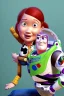 Placeholder: Portrait lady, full body shot, full-color long shot style of Toy Story