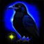 Placeholder: Mighty Raven with nature and runes and glowing eyes and swedish flag