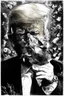 Placeholder: trump justinsun ethereum battle in the trenches seeing the future in the style of surrealism black and white