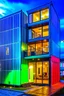 Placeholder: A three story house built from shipping containers