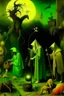 Placeholder: some mysterious figures, odd background, cinematic, Hieronymus Bosch, Max Ernst, vegetal life, rotten, ambient light, cry, ritual