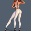 Placeholder: Rear view, young girl in leggins