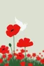 Placeholder: simple outline of a red poppy with a white dove hovering over it