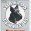 Placeholder: an orange circle containing a black and white image of a Scottish terrier