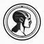 Placeholder: greek statue front face portrait logo bauhaus, stamp.