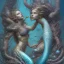 Placeholder: sango fantasy, fantasy magic, intricate, sharp focus, illustration, highly detailed, digital painting, concept art, matte, artgerm and paul lewin and kehinde wiley, masterpiece sexy lips African lady crab body mermaid turquoise space lady beach sea under water mermaid seaweed