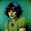 Placeholder: Clara bow, with blue hair, tears, autochrome
