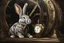 Placeholder: Clockwork rabbit. Photorealistic style painting.