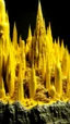 Placeholder: Yellow thunderous spires designed in ancient Egyptian hieroglyphics painted by Cai Jia