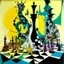 Placeholder: Eclectic Surrealist Fusion, stylish, double exposure, Tanguy, graham sutherland, chess