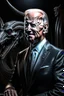 Placeholder: biden as a goat in the style of giger, spraypaint, photorealism, trending on artstation, 8k, depth of field, downlight, lightrays, volumetric