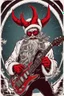 Placeholder: satanic santa claus with devil horns playing electric guitar