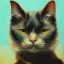 Placeholder: Portrait of a cat by Van Gogh