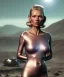 Placeholder: Ultra Realistic retro sci-fi movie scene, waist up view portrait, 5 clones blonde women, sweet young Kate moss face, perfect iris, glow eyes, face makeup, shave hair. Mars background, Retro sci-fi style, helmet, tight latex coat, fog, rain, soft color, highly detailed, unreal engine 5, ray tracing, RTX, lumen lighting, ultra detail, volumetric lighting, 3d, finely drawn, high definition, high resolution.