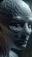 Placeholder: A hyperrealistic shot of an alien head out of a spider web, intricate details, soft natural light, screen captured from 4K Blu-ray