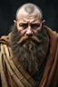 Placeholder: a very sad hurt swedish viking fat man with beard, he is covered all the body with bandage and are in deep pain, only the eyes, l