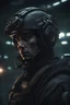 Placeholder: portrait of detailed futuristic dystopian soldier, cinematic shot on canon 5d ultra realistic Darek Zabrocki, Neil Blevins, Cedric Peyravernay, sci-fi atmosphere