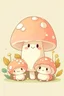 Placeholder: Cute mushroom, soft colors, baby mushroom and mama mushroom