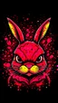 Placeholder: A detailed illustration face evil ninja rabbit,magic, t-shirt design, red color , dark magic splash, dark, ghotic, t-shirt design, in the style of Studio Ghibli, pastel tetradic colors, 3D vector art, cute and quirky, fantasy art, watercolor effect, bokeh, Adobe Illustrator, hand-drawn, digital painting, low-poly, soft lighting, bird's-eye view, isometric style, retro aesthetic, focused on the character, 4K resolution, photorealistic rendering, using Cinema 4D