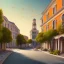 Placeholder: Skyline,harbour,Vignola classicism,palladio,uphill road building,colourful city ,beautiful,Various coulour building,liveable street,green building,plants,tree,stairs,detailed facades c,4k,