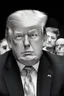 Placeholder: trump justinsun ethereum in the trenches seeing the future in the style of surrealism black and white