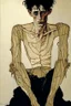 Placeholder: painting of a figure with the life-filled void of an empty existence, egon schiele masterpiece