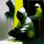 Placeholder: Minimal contemporary abstract oil paintings close up person wearing hazmat suit limbs sinew and concrete fragments illuminated at night style of Justin Mortimer And Francis bacon And ashley wood