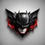 Placeholder: Logo 3D. Black, red and white palette Batman in artistic style