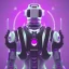 Placeholder: handsome man, cute man, handsome man in futuristic suits, black and white highlight hair color, pink and purple background, pink lighting, deep purple backlighting, gun, smoke, robot suits