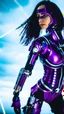 Placeholder: Super cyborg woman nion purple Suspicion interested in-depth details HD 4K 8K