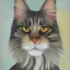 Placeholder: Portrait of a Maine coon cat by Georgia O'Keefe