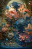 Placeholder: Fantastic big exotic flowers, watercolor ink, intricate, magical, in the style of James Jean, Brian Froud, Yana Movchan, Zdzisław Beksinski, Hieronymus Bosch, hyperdetailed, sharp focus, intricate, concept art, digital painting, ambient lighting, 16 k, trending on artstation, hyper quality, highly detailed, fantasy, beautiful, colourful.