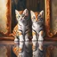 Placeholder: In a world full of fantasy, a little kitten stands in front of a mirror. In place of his own reflection, a majestic tiger appears. The little cat's eyes are wide in awe as she beholds the majesty of the tiger. Details like lush fur, bright orange stripes, and the tiger's intimidating gaze in the mirror create a sharp contrast to the kitten's delicate and innocent appearance Leica Q2 with Summilux 3 Photo