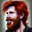 Placeholder: Portrait of Courtney Gains as a ruggedly handsome but joyful roguish pirate, charismatic, attractive male, masculine, perfect, precisely detailed, lightly freckled face, meticulously detailed multi-hued ginger carrot colored cherry fire red hair; Malachai of the corn; fantasy, intricate, elegant, highly detailed, digital painting, artstation, concept art, matte, sharp focus, illustration, art by artgerm and greg rutkowski and alphonse mucha