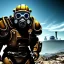 Placeholder: Clear Focus, High resolution, power armor, fallout, atomic-bunker, gasmask, extremely detailed digital painting, extremely detailed face,