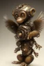 Placeholder: small cute steampunk mechanical monkey, made of metal with mechanical wings, cute hands and feet